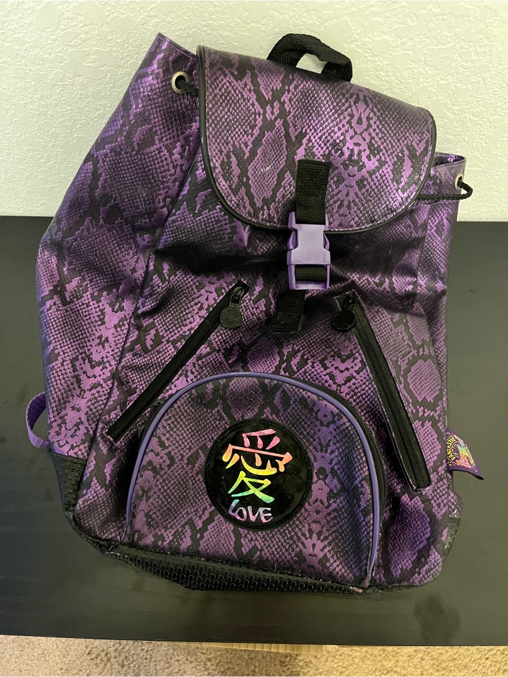 Rare Lisa Frank snakeskin backpack